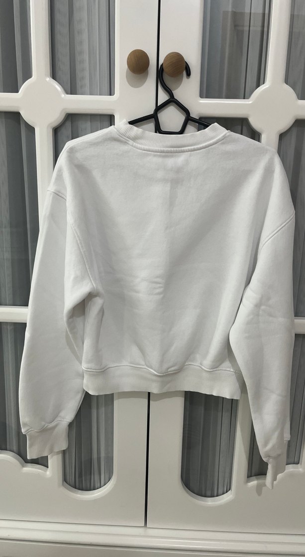 Mavi Baskılı Beyaz Kadın Sweatshirt - Görsel 4