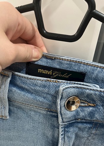 Kadın Gri Mavi Normal Boy Denim Pantolon - Görsel 3