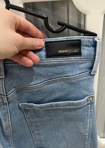 Kadın Gri Mavi Normal Boy Denim Pantolon - Görsel 5