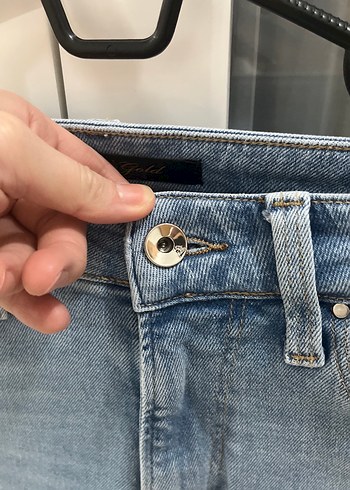 Kadın Gri Mavi Normal Boy Denim Pantolon - Görsel 2