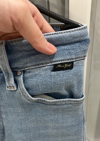 Kadın Gri Mavi Normal Boy Denim Pantolon - Görsel 4