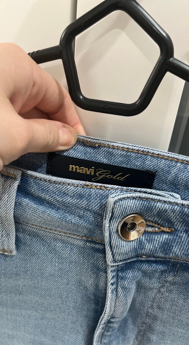Kadın Gri Mavi Normal Boy Denim Pantolon - Görsel 3
