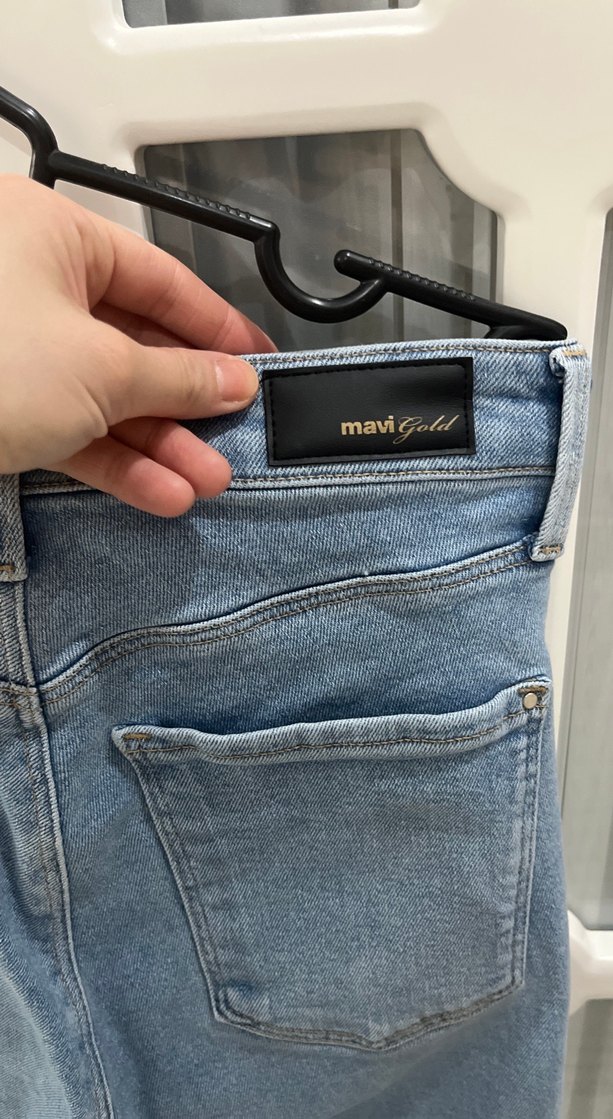 Kadın Gri Mavi Normal Boy Denim Pantolon - Görsel 5