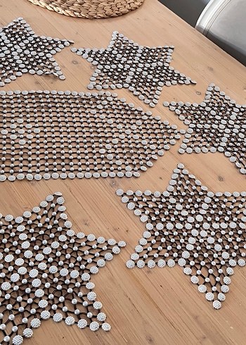 Ahşap Boncuklu Yıldız ve Uzun Runner Seti - Görsel 4