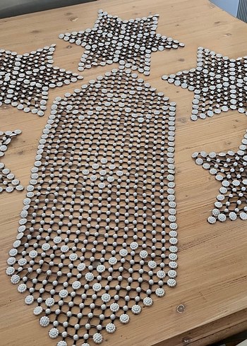 Ahşap Boncuklu Yıldız ve Uzun Runner Seti - Görsel 5