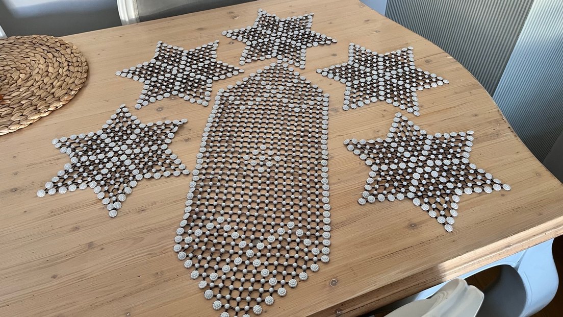 Ahşap Boncuklu Yıldız ve Uzun Runner Seti - Görsel 5