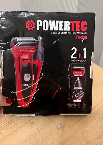 Powertec Kırmızı Şarjlı Erkek Bakım Seti - Görsel 5