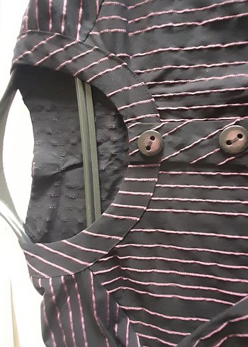 Düğmeli Uzun Mor tunik, elbise - Görsel 7