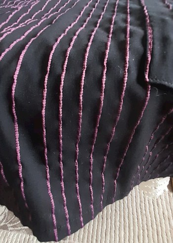 Düğmeli Uzun Mor tunik, elbise - Görsel 2