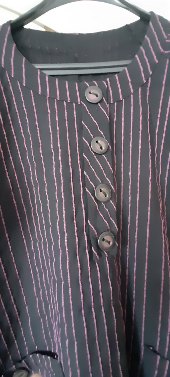 Düğmeli Uzun Mor  tunik, elbise - Görsel 3