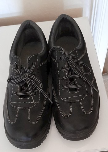 Siyah Isci Tarzı Erkek Ayakkabı Bağcikli - Görsel 2