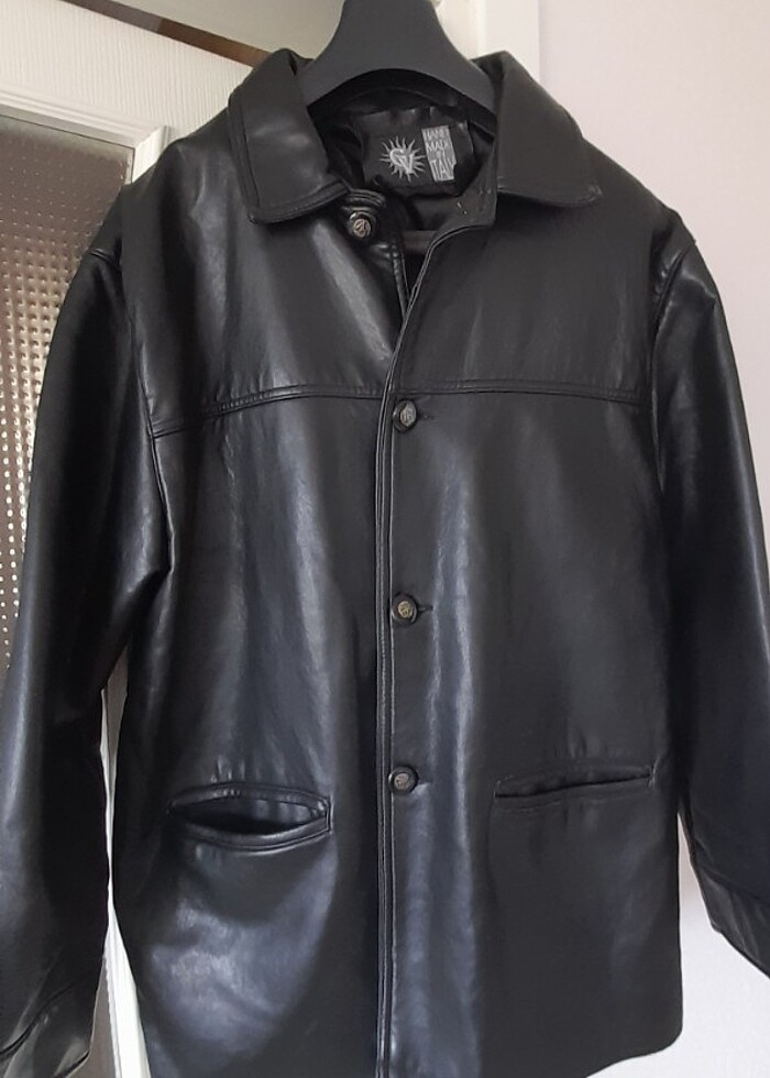 Deri  ceket siyah - Görsel 4