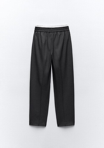 xs Beden gri Renk Zara Çift Bel Detaylı Pantolon