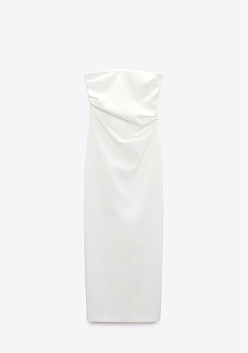 s Beden beyaz Renk Zara Beyaz Straplez Elbise Nişan, Nikah