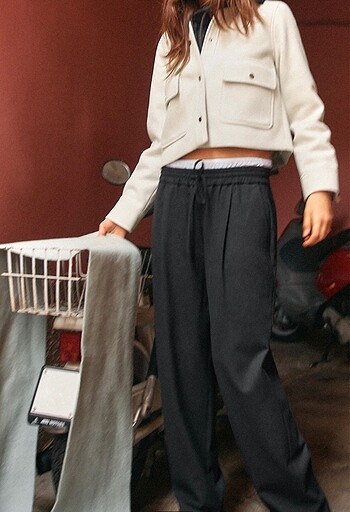 Zara Çift Bel Detaylı Pantolon