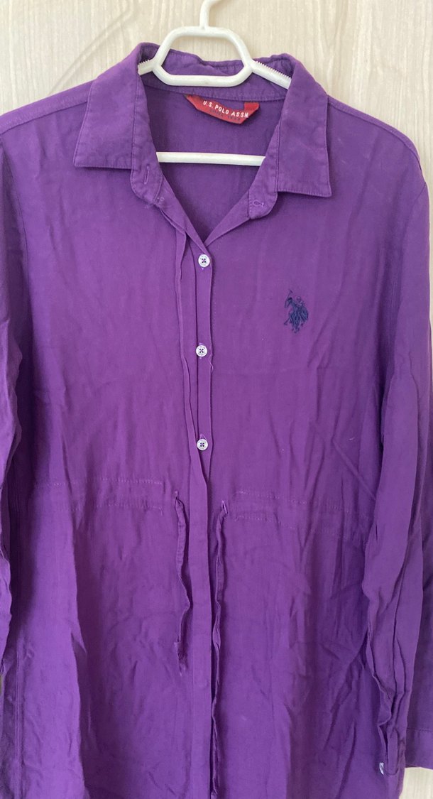 Mor Uzun Kollu Kadın Elbise - Görsel 2