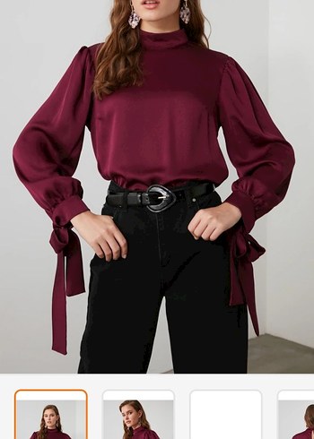 Trendyolmilla saten bluz - Görsel 2