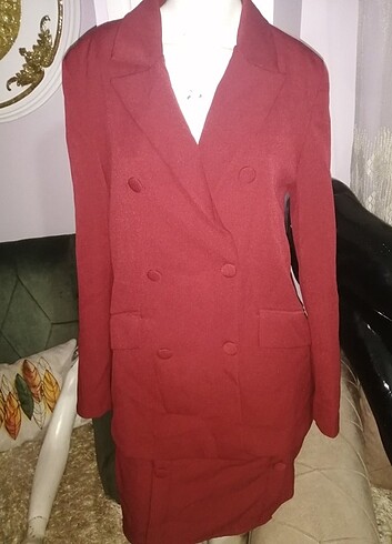40 Beden bordo Renk İkili takım 