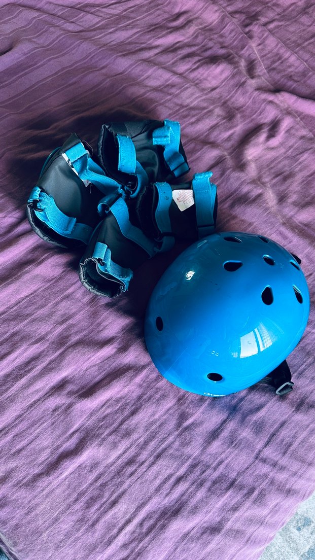 Mavi Çocuk Koruyucu Kask ve Dizlik Seti.. - Görsel 4
