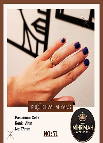Paslanmaz Çelik Küçük Oval Alyans 17mm