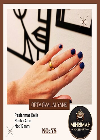 Paslanmaz Çelik Orta Oval Alyans 19mm