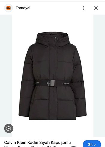 s Beden siyah Renk Calvin Klein orijinal Kemerli Kışlık Kaban
