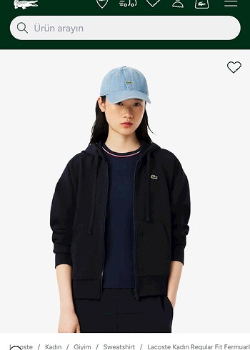 Lacoste orijinal fermuarlı kadın Sweatshirt