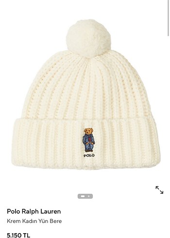 Polo Ralph Lauren Krem Kadın Yün Bere