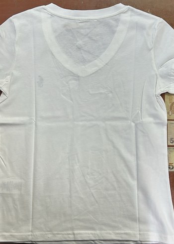 s Beden Ralph Lauren Beyaz V Yaka kadın Tişört