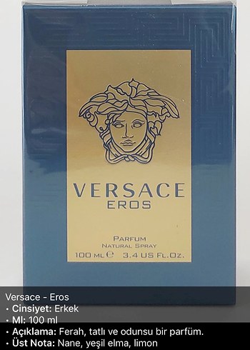 Versace Eros Erkek Parfüm 100 ml - Görsel 2