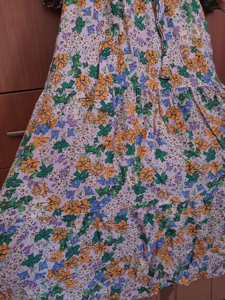 Çiçek Desenli Uzun Bohem Elbise - Görsel 4