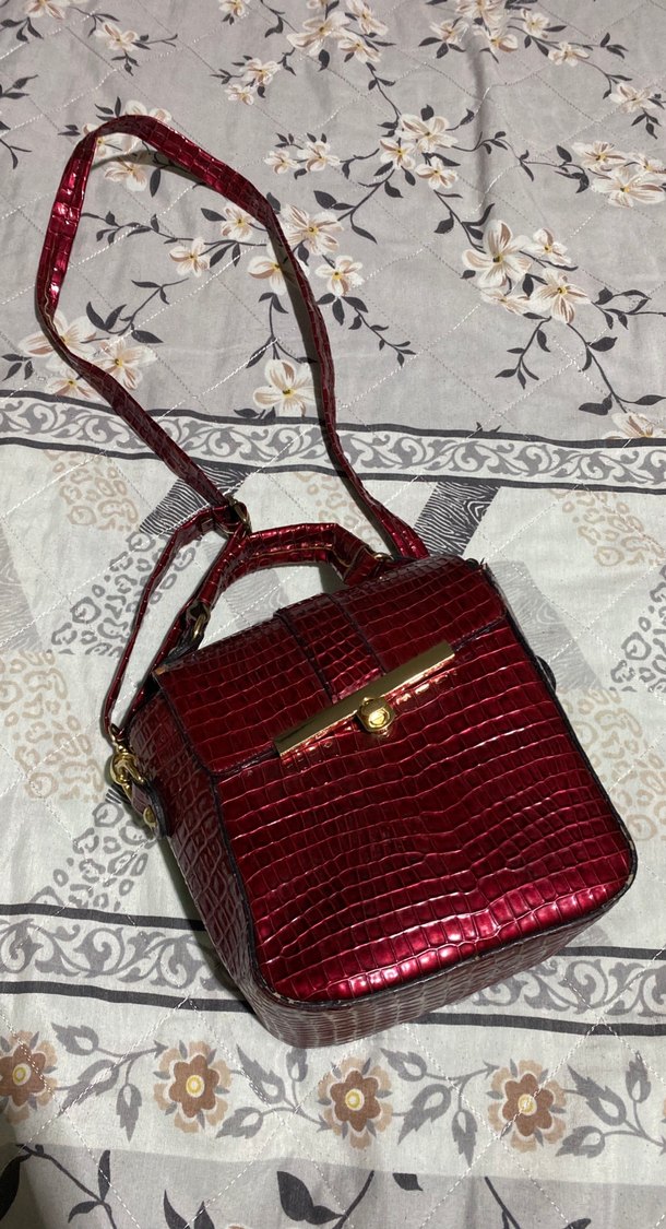 Burgundy Deri Kadın Çanta - Görsel 2