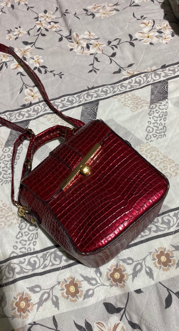 Burgundy Deri Kadın Çanta - Görsel 3