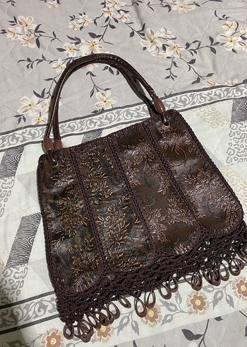 Vintage Deri İşlemeli Bohem Kadın Çantası - Görsel 5