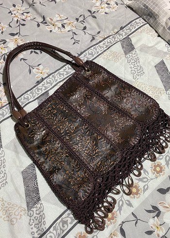 Vintage Deri İşlemeli Bohem Kadın Çantası - Görsel 4