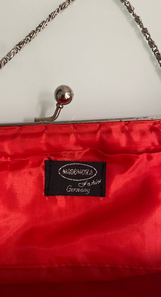 Kırmızı Boncuk İşlemeli Kadın Abiye Çanta - Görsel 3