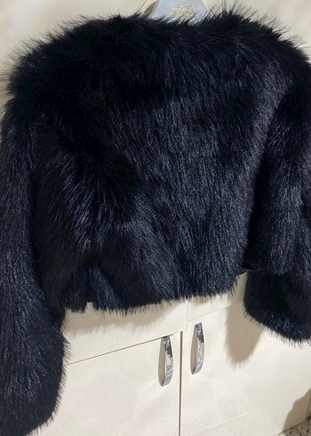 Siyah Kürklü Kadın Midi Mont - Görsel 4