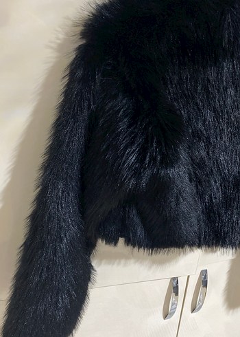 Siyah Kürklü Kadın Midi Mont - Görsel 5