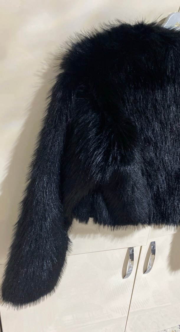 Siyah Kürklü Kadın Midi Mont - Görsel 5