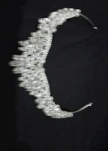 Beyaz Parlak Taşlı Klasik Gelin Tacı - Görsel 11