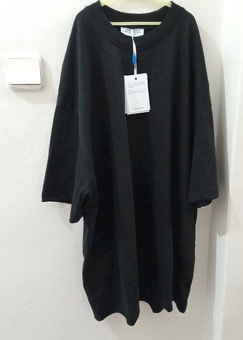 Siyah Erkek Oversize Pamuklu Tişört - Görsel 2