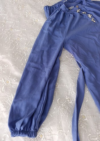 Mavi İşlemeli Düğmeli Hamile Bluzu - Görsel 8