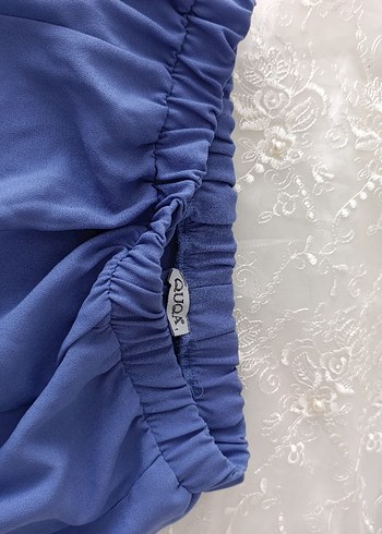 Mavi İşlemeli Düğmeli Hamile Bluzu - Görsel 12