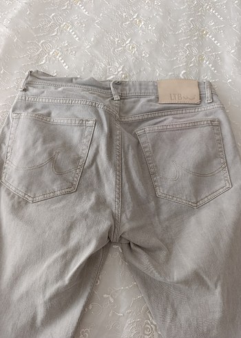 Gri Erkek Keten Normal Kesim Pantolon - Görsel 11