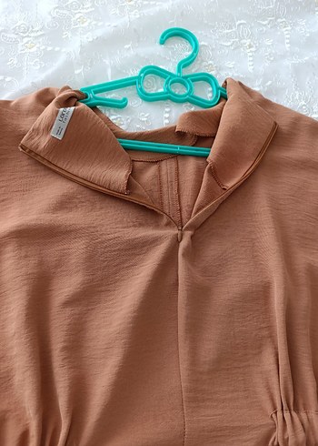 Bej Bol Kesim Midi Hamile Tunik - Görsel 9