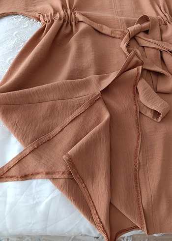 Bej Bol Kesim Midi Hamile Tunik - Görsel 5