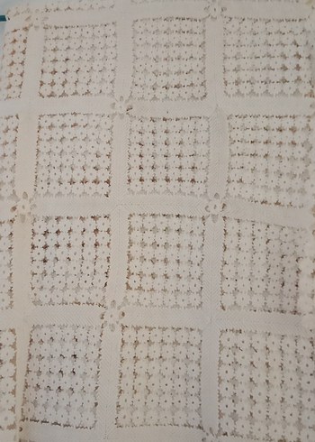 İşlemeli Beyaz Bohem Masa Örtüsü - Görsel 2