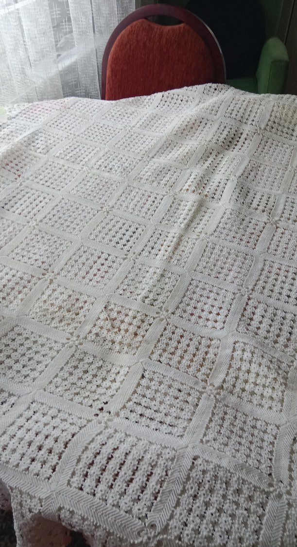 İşlemeli Beyaz Bohem Masa Örtüsü - Görsel 5