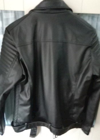 Unisex Siyah Deri Biker Ceket Orjinal Deri - Görsel 7