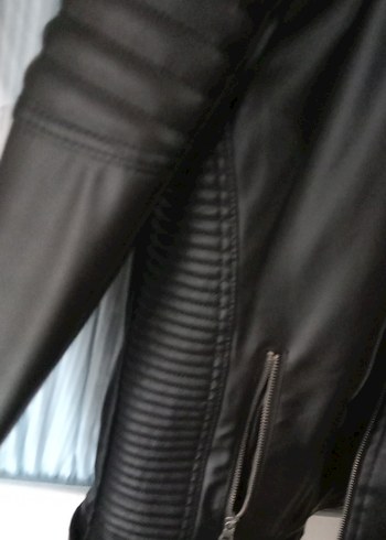 Unisex Siyah Deri Biker Ceket Orjinal Deri - Görsel 5